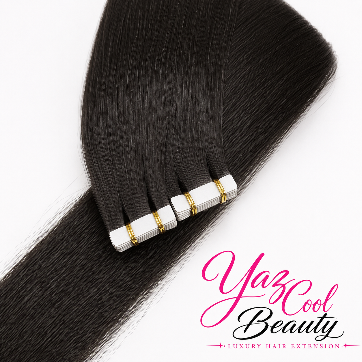 Tape-In Natural Black Human Hair Extensions